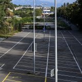 Une vue du parking de la Bourdonnette vide dimanche après le départ des gens du voyage.